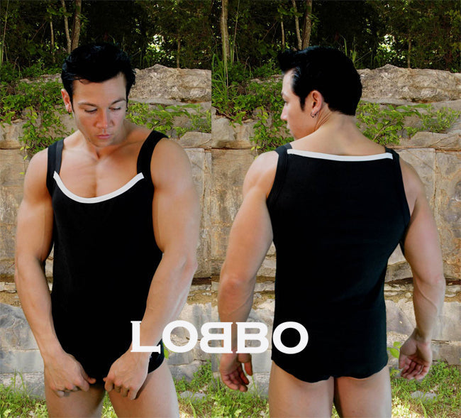 Sexy Contrast Square Mens Tank Top By Lodbo -Closeout-LOBBO-ABC Underwear